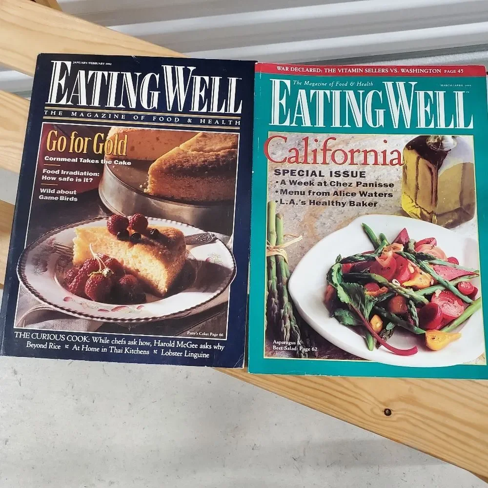 Eating Well Vintage Magazine of Food & Health Cookbook 1992 & 1993 Recipe Books